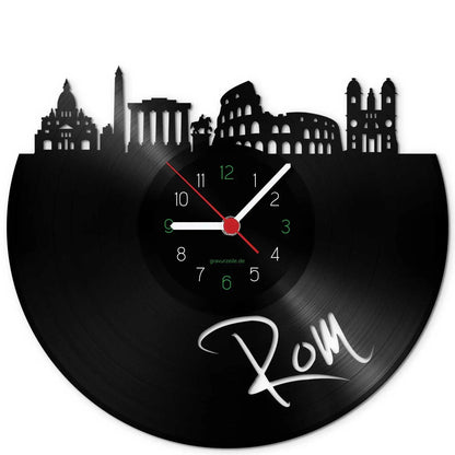 Wanduhr aus Vinyl Skyline Rom