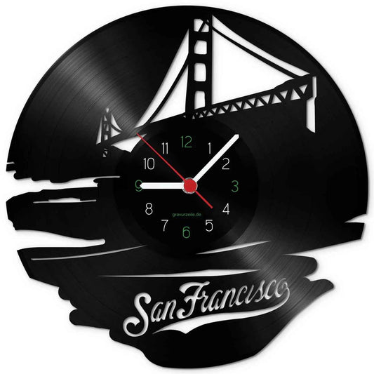 Wanduhr aus Vinyl San Francisco 2017