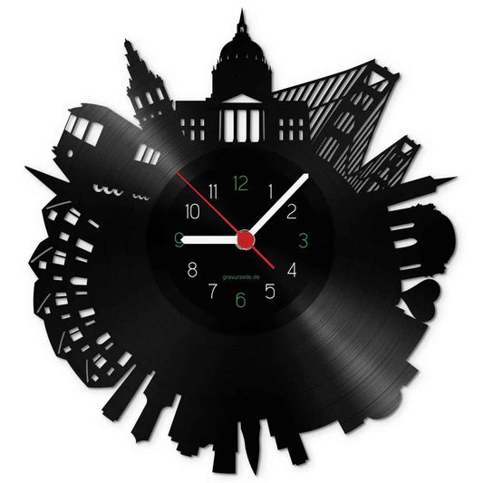 Wanduhr aus Vinyl Skyline San Fransisco 2017