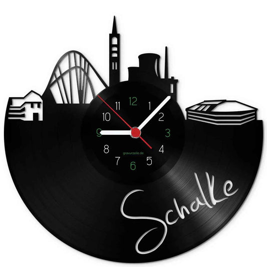 Wanduhr aus Vinyl Skyline Schalke