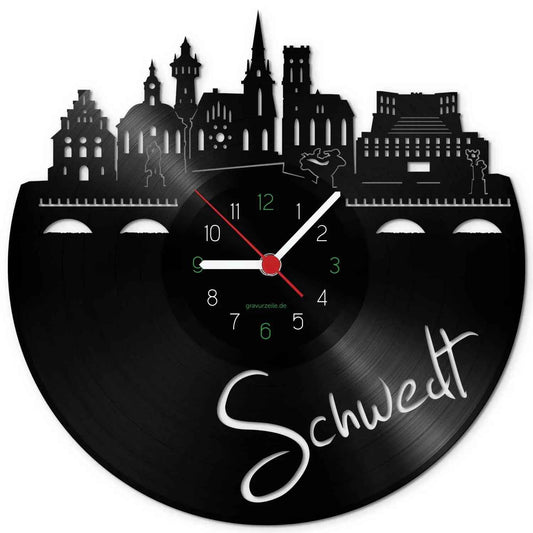 Wanduhr aus Vinyl Skyline Schwedt