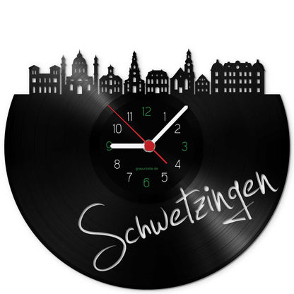 Wanduhr aus Vinyl Skyline Schwetzingen