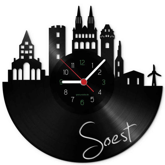 Wanduhr aus Vinyl Skyline Soest