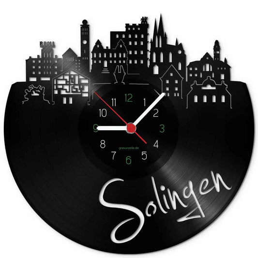 Wanduhr aus Vinyl Skyline Solingen