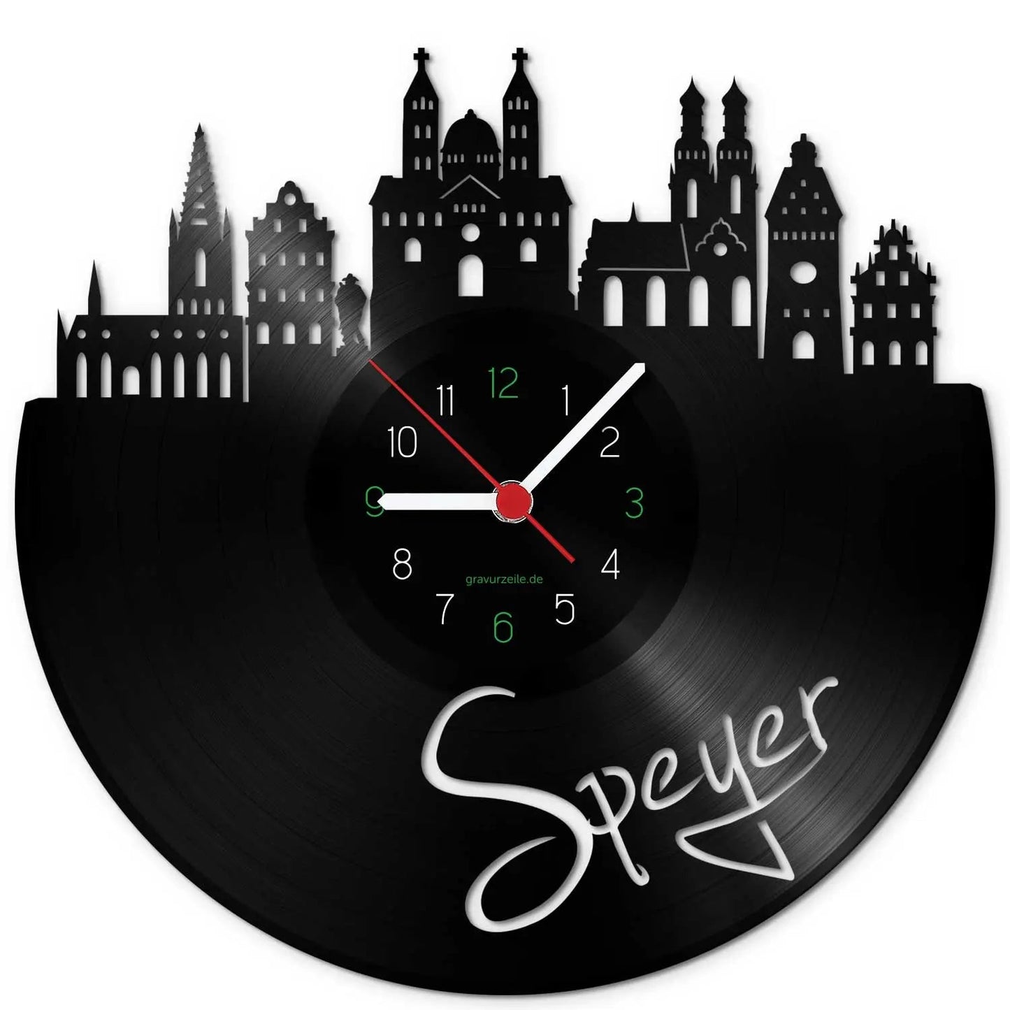 Wanduhr aus Vinyl Skyline Speyer
