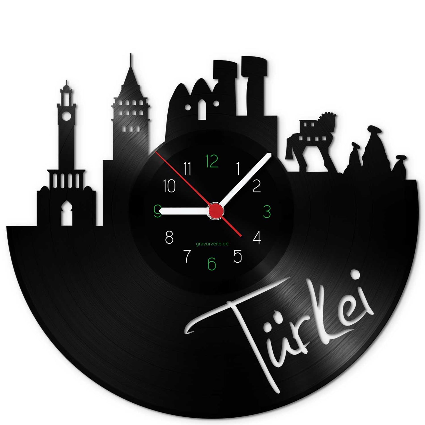 Wanduhr aus Vinyl Skyline Türkei