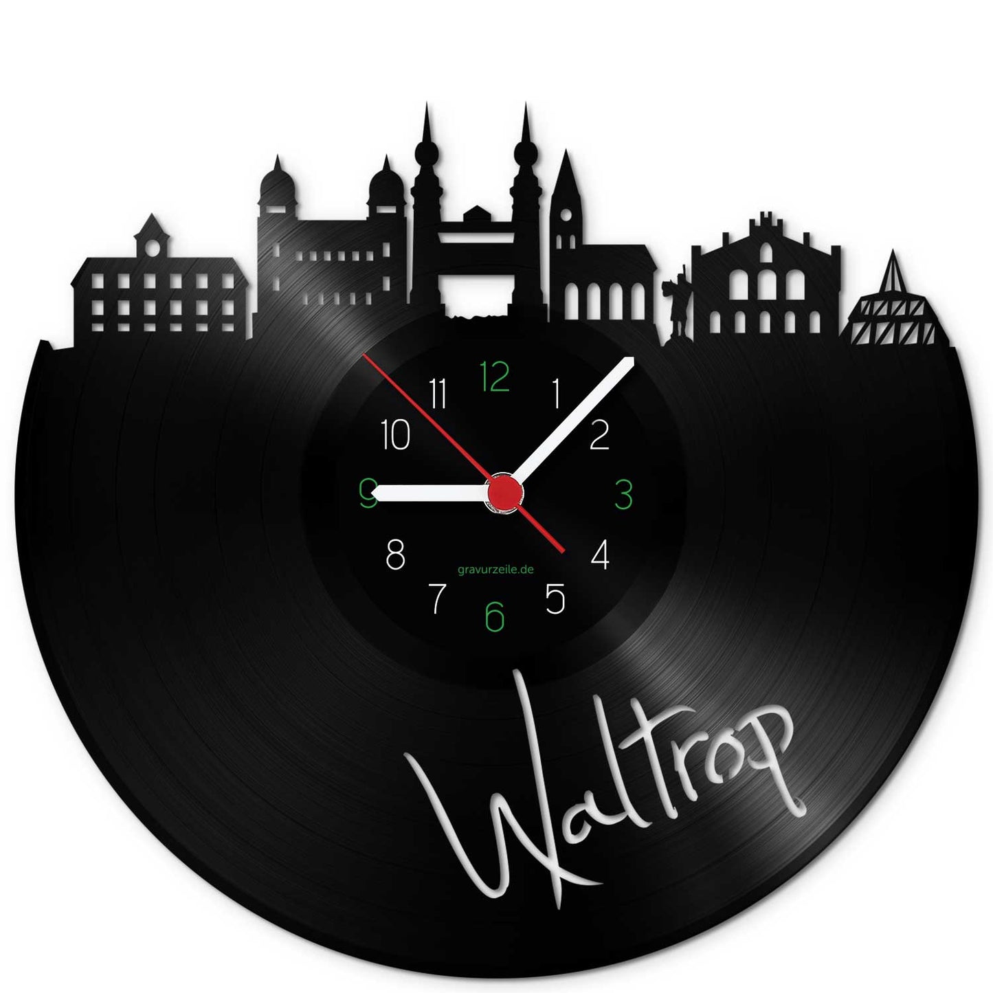 Wanduhr aus Vinyl Skyline Waltrop