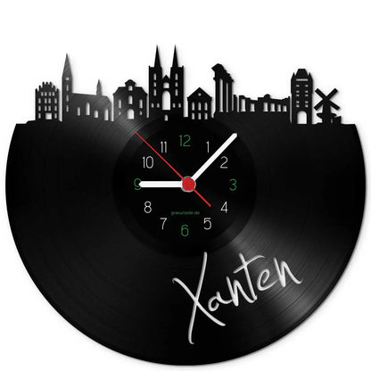Wanduhr aus Vinyl Skyline Xanten