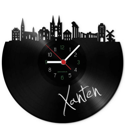 Wanduhr aus Vinyl Skyline Xanten
