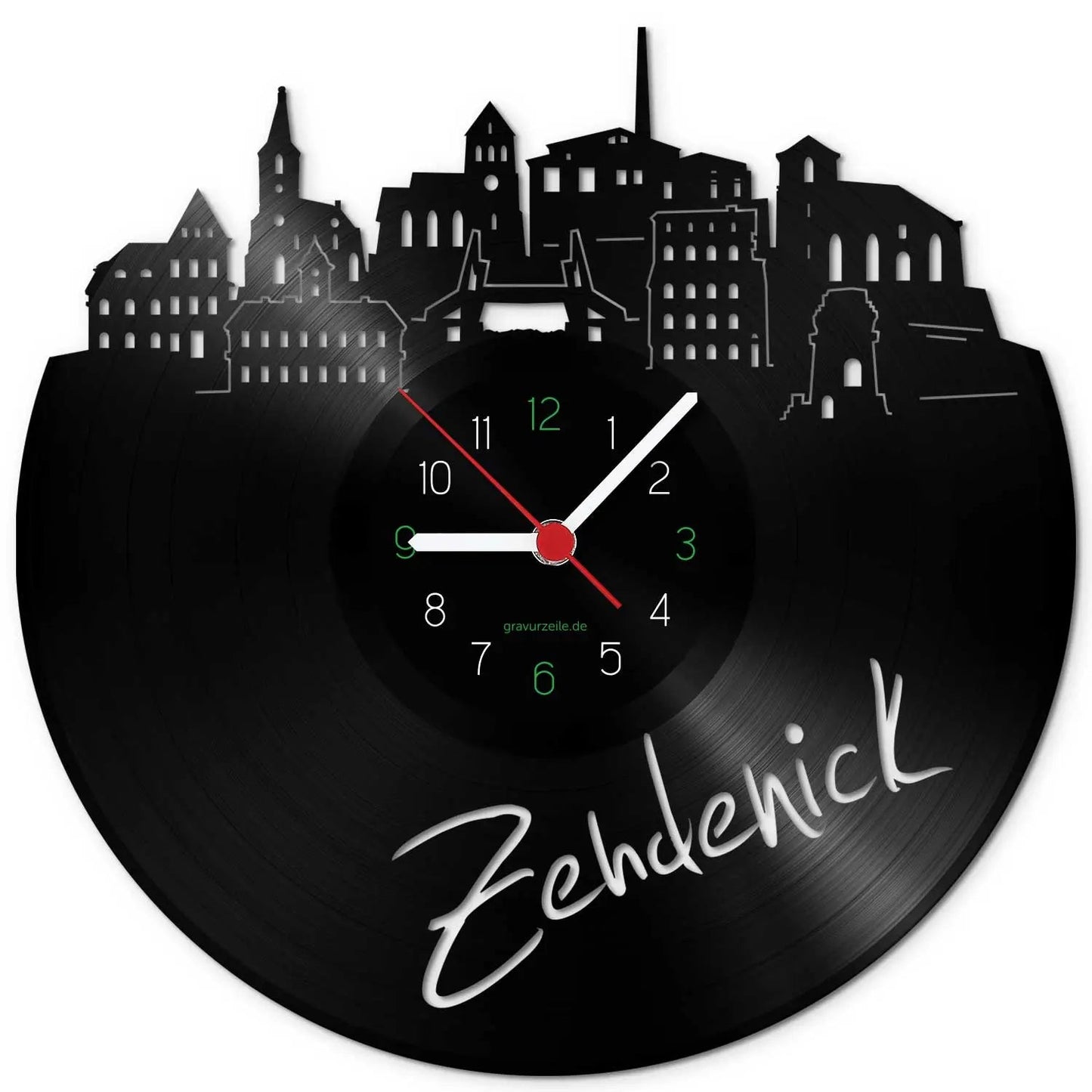 Wanduhr aus Vinyl Skyline Zehdenick