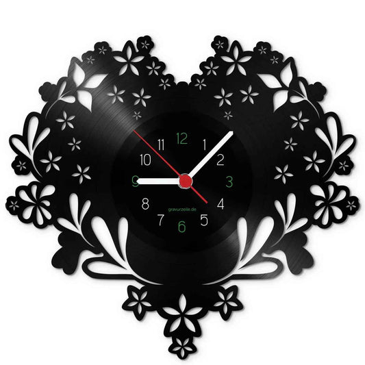 Wanduhr aus Vinyl Valentine