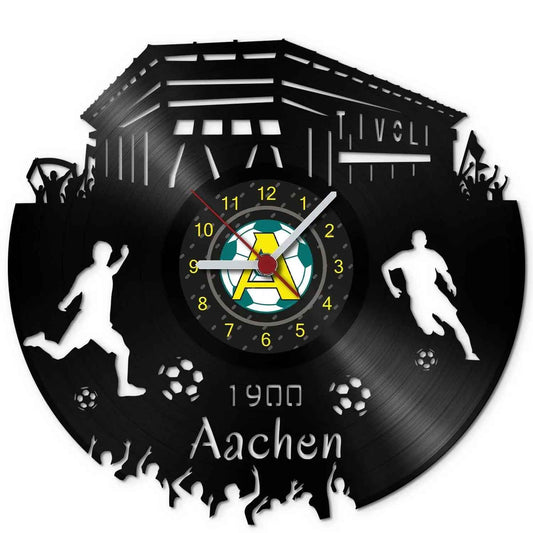 Fussball Wanduhr aus Vinyl Vereinsliebe Aachen