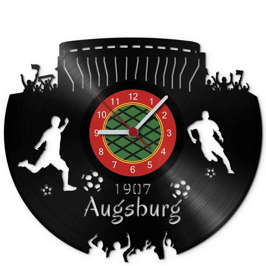 Fussball Wanduhr aus Vinyl Vereinsliebe Augsburg