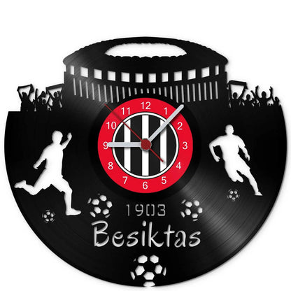 Fussball Wanduhr aus Vinyl Vereinsliebe Besiktas