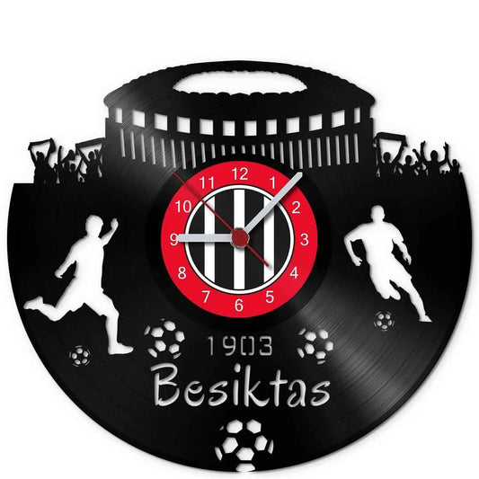 Fussball Wanduhr aus Vinyl Vereinsliebe Besiktas