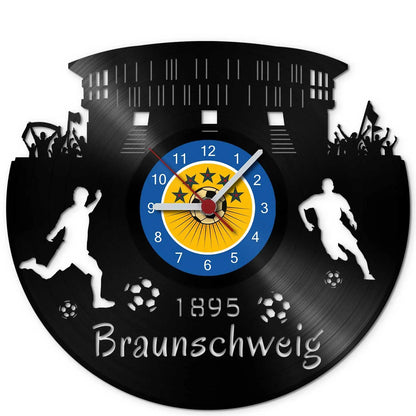 Fussball Wanduhr aus Vinyl Vereinsliebe Braunschweig