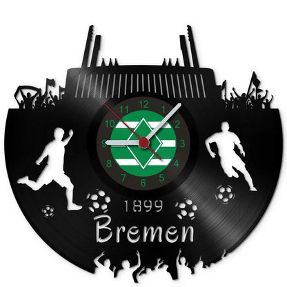Fussball Wanduhr aus Vinyl Vereinsliebe Bremen