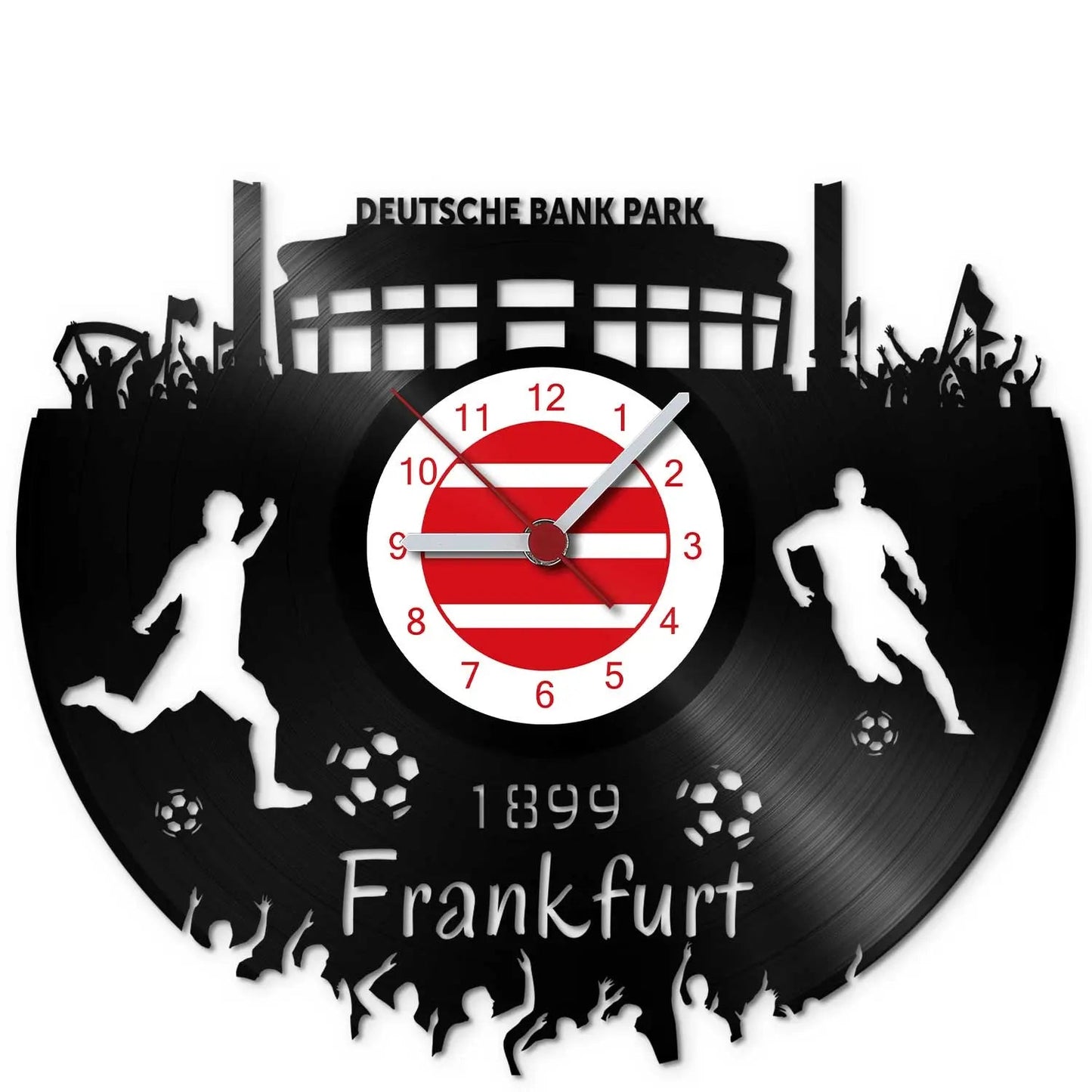 Fussball Wanduhr aus Vinyl Vereinsliebe Frankfurt
