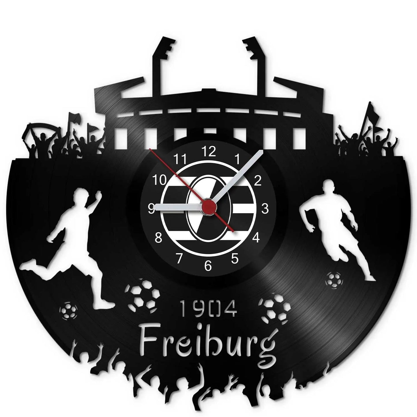 Fussball Wanduhr aus Vinyl Vereinsliebe Freiburg