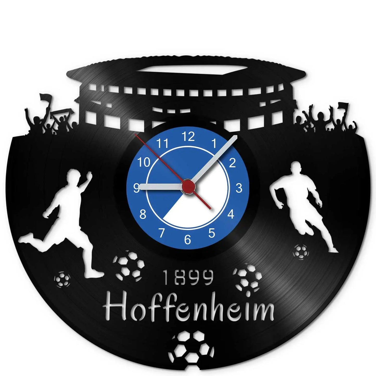 Fussball Wanduhr aus Vinyl Vereinsliebe Hoffenheim