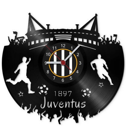 Fussball Wanduhr aus Vinyl Vereinsliebe Juventus
