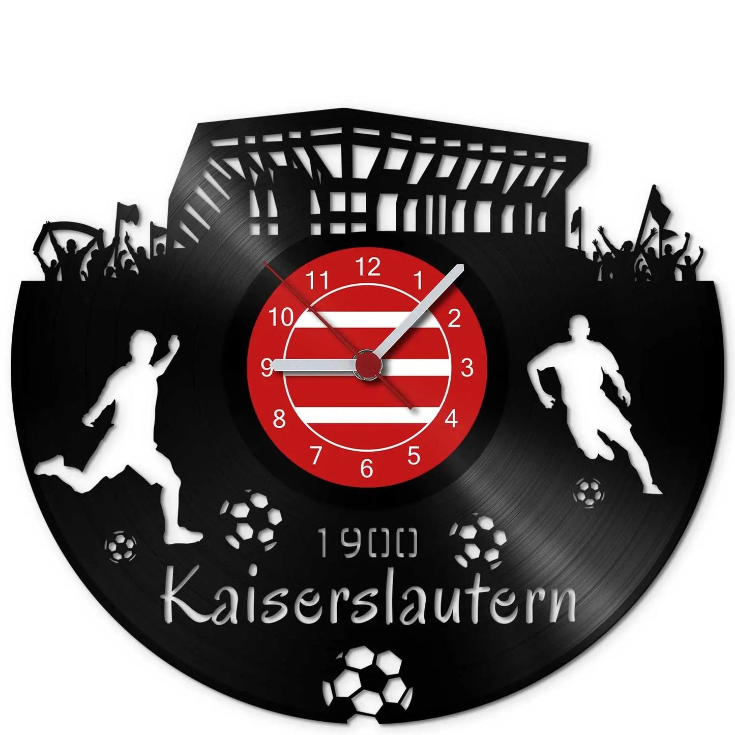 Fussball Wanduhr aus Vinyl Vereinsliebe Kaiserslautern