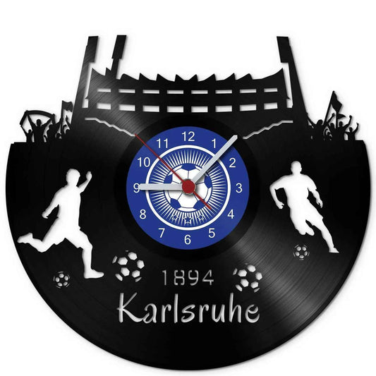 Fussball Wanduhr aus Vinyl Vereinsliebe Karlsruhe