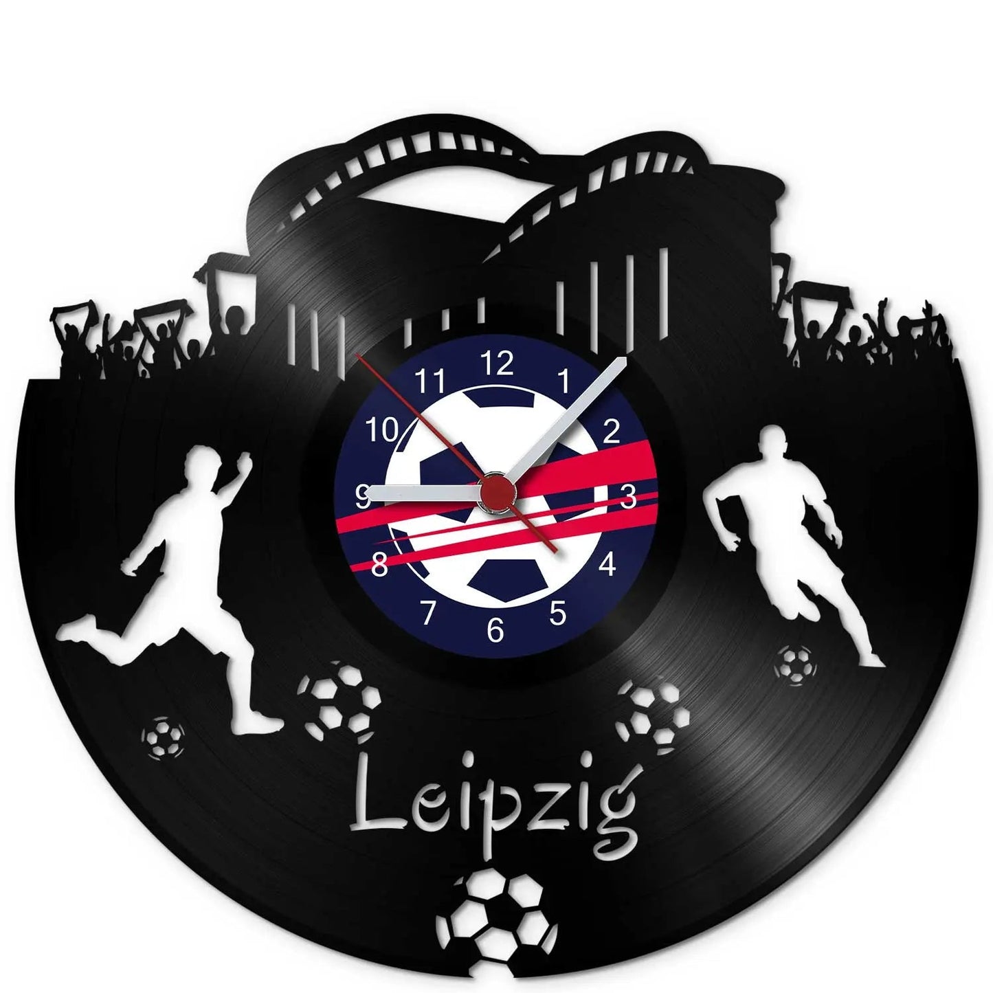 Fussball Wanduhr aus Vinyl Vereinsliebe Leipzig