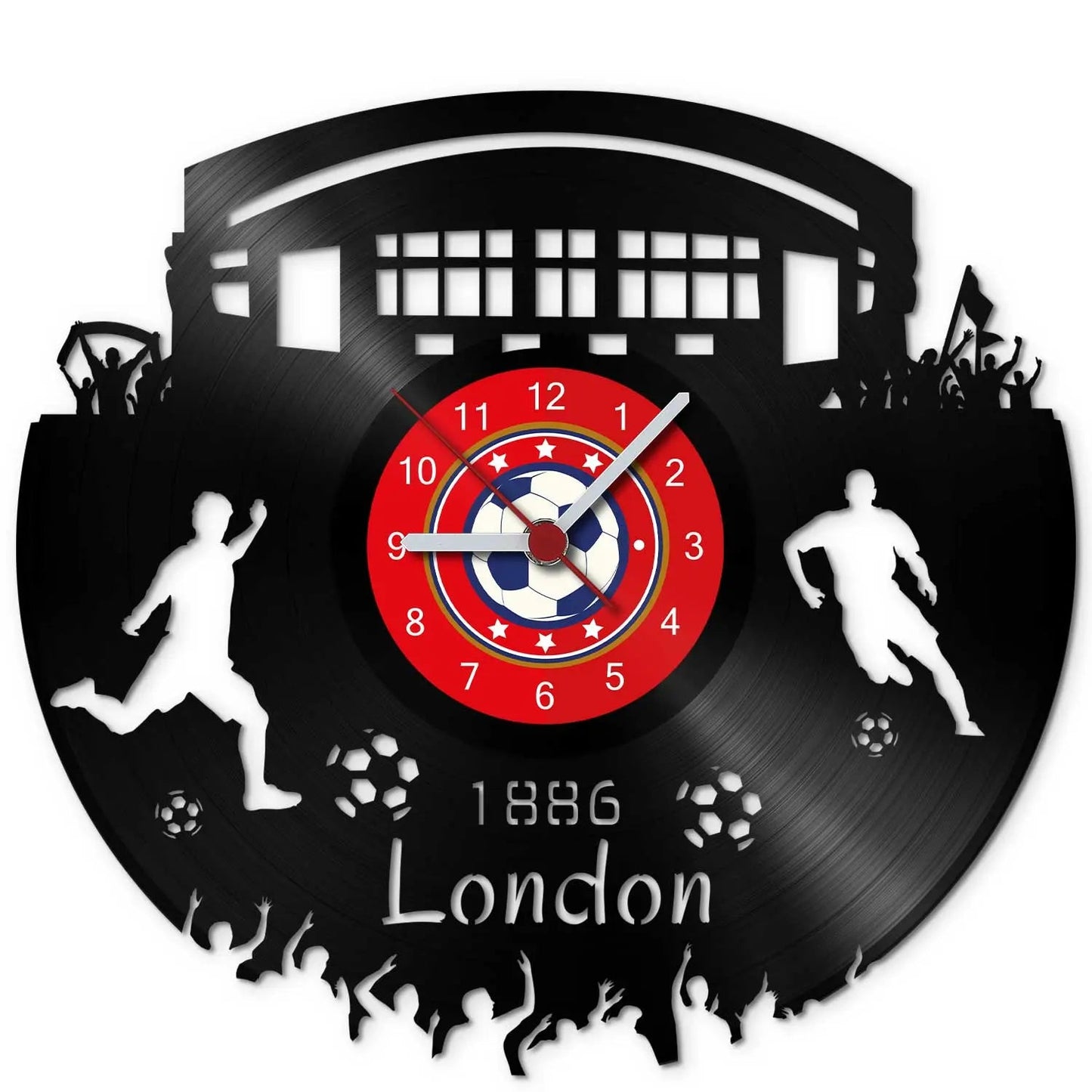 Fussball Wanduhr aus Vinyl Vereinsliebe London