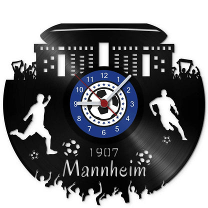Fussball Wanduhr aus Vinyl Vereinsliebe Mannheim