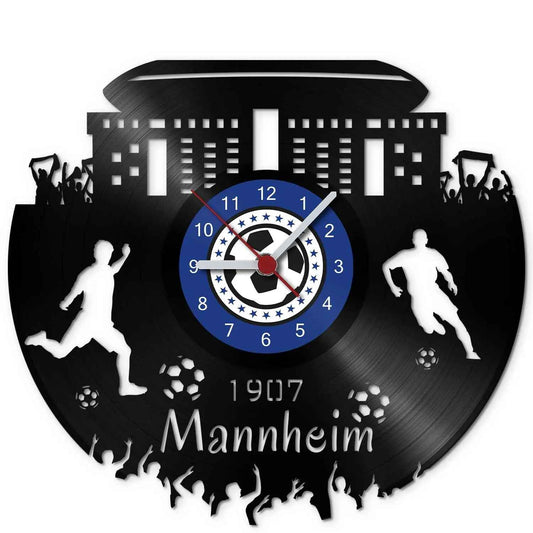 Fussball Wanduhr aus Vinyl Vereinsliebe Mannheim