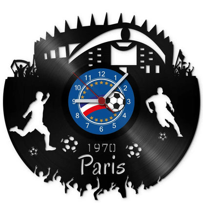 Fussball Wanduhr aus Vinyl Vereinsliebe Paris
