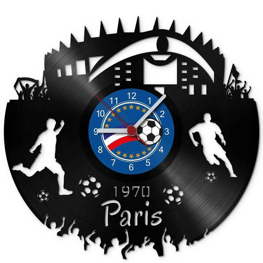 Fussball Wanduhr aus Vinyl Vereinsliebe Paris