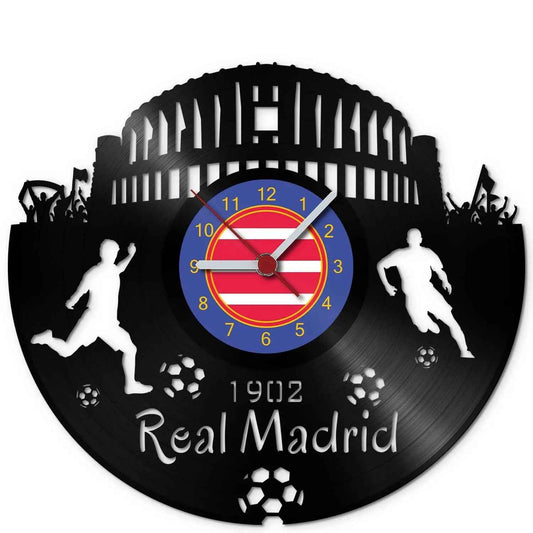 Fussball Wanduhr aus Vinyl Vereinsliebe Real Madrid