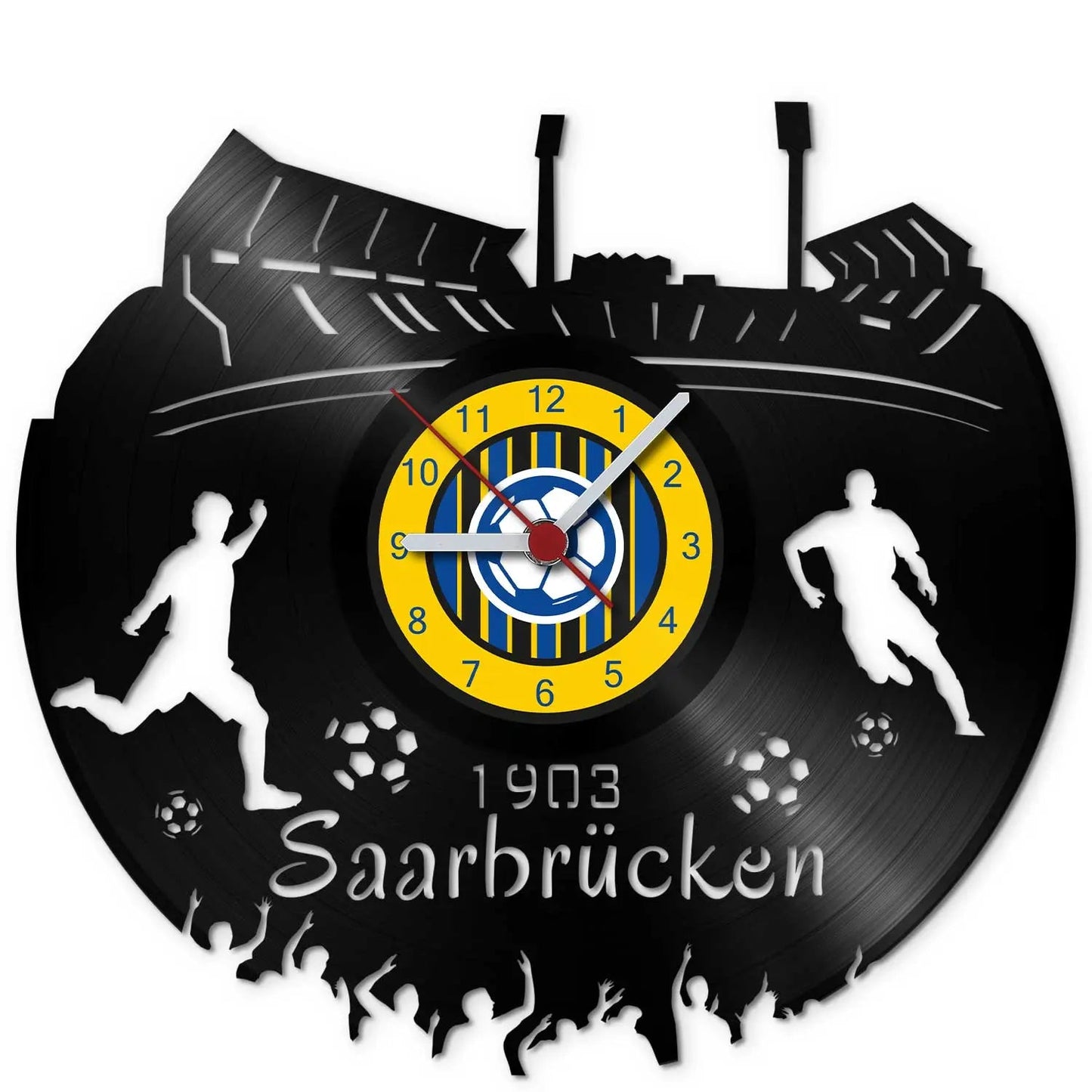 Fussball Wanduhr aus Vinyl Vereinsliebe Saarbrücken