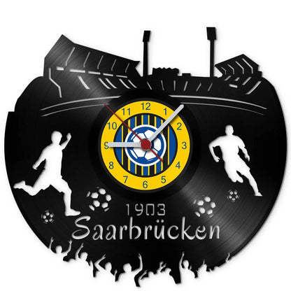Fussball Wanduhr aus Vinyl Vereinsliebe Saarbrücken