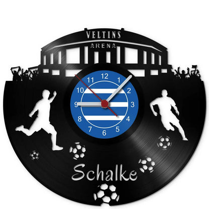 Fussball Wanduhr aus Vinyl Vereinsliebe Schalke