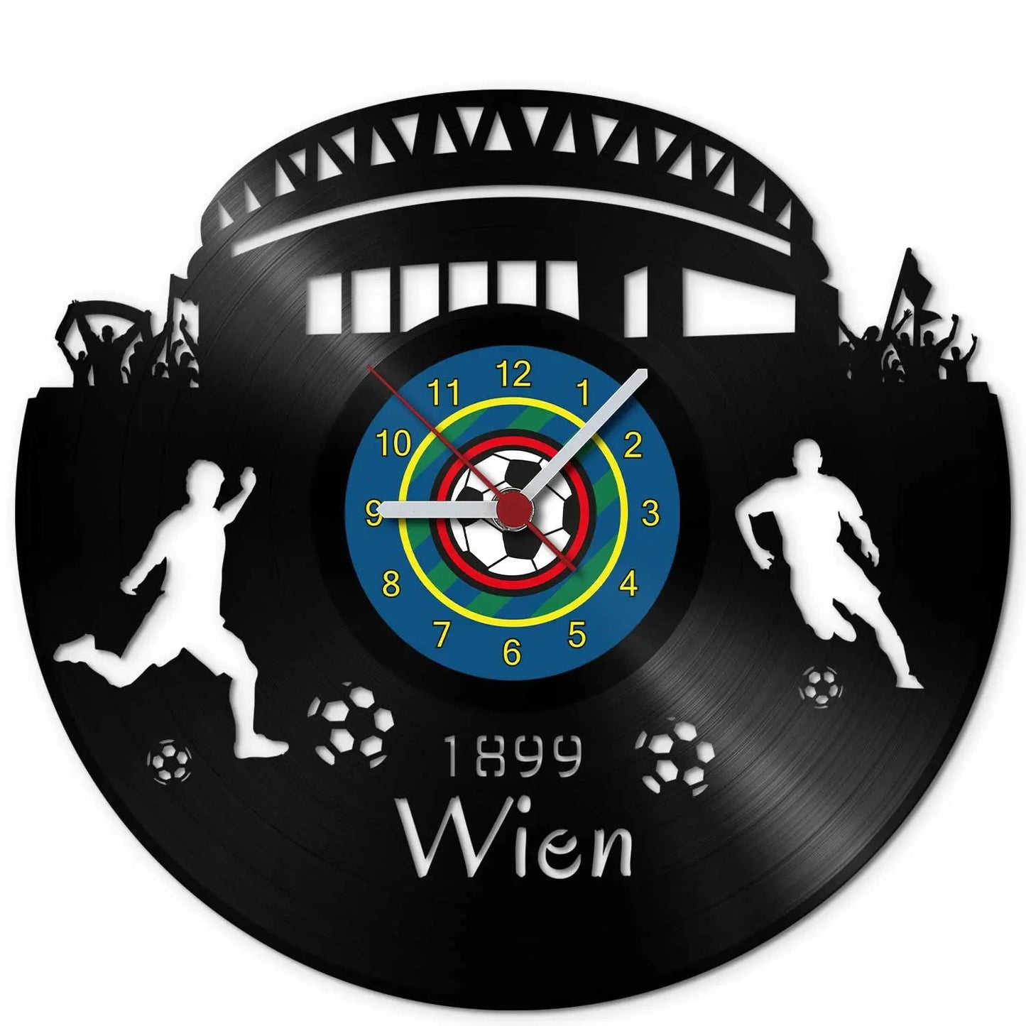 Fussball Wanduhr aus Vinyl Vereinsliebe Wien