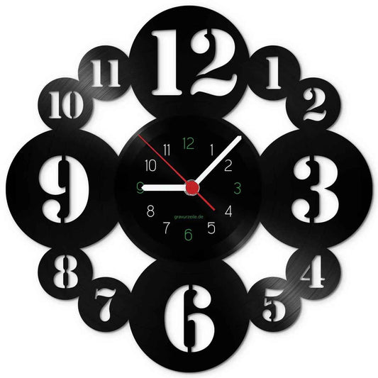 Wanduhr aus Vinyl Zahlencode