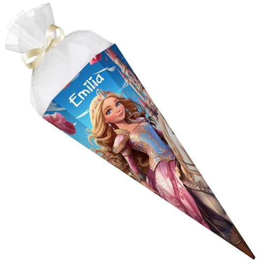 Bedruckte Schultüte mit Namen - Prinzessin