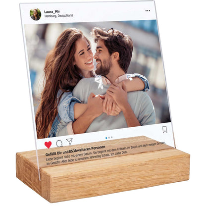 Dein Post als Socialglas mit Foto & Wunschtext - Social Media Geschenk