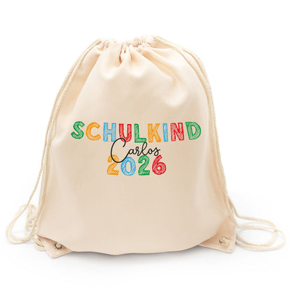 Turnbeutel für Kinder - Schulkind Kreide - zur Einschulung