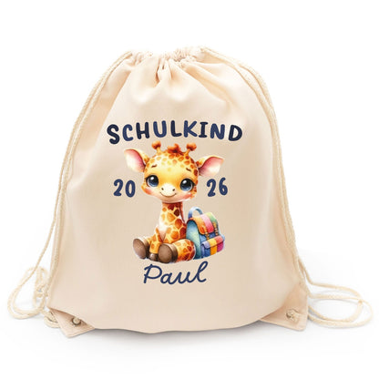 Turnbeutel für Kinder - Schulkind Tiere - zur Einschulung