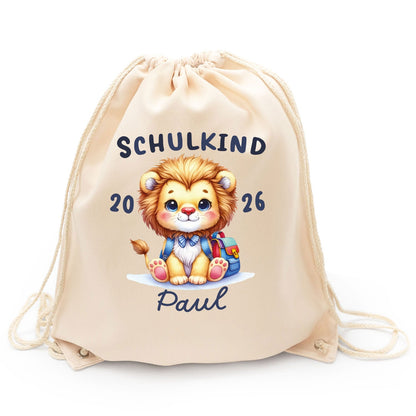Turnbeutel für Kinder - Schulkind Tiere - zur Einschulung