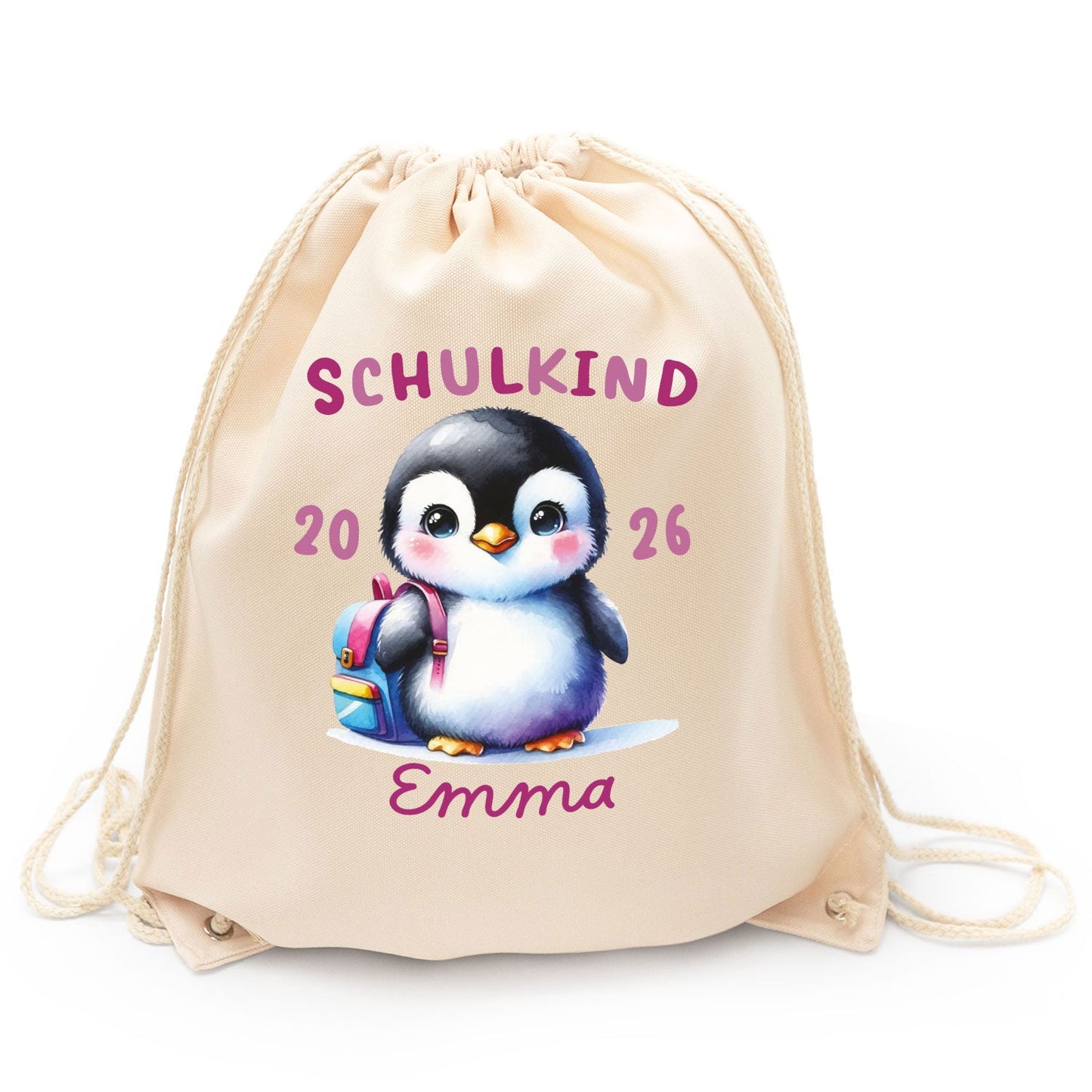 Turnbeutel für Kinder - Schulkind Tiere - zur Einschulung