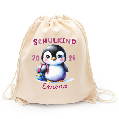 Turnbeutel für Kinder - Schulkind Tiere - zur Einschulung