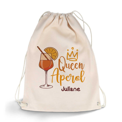 Bedruckter Turnbeutel im Queen Aperol Design