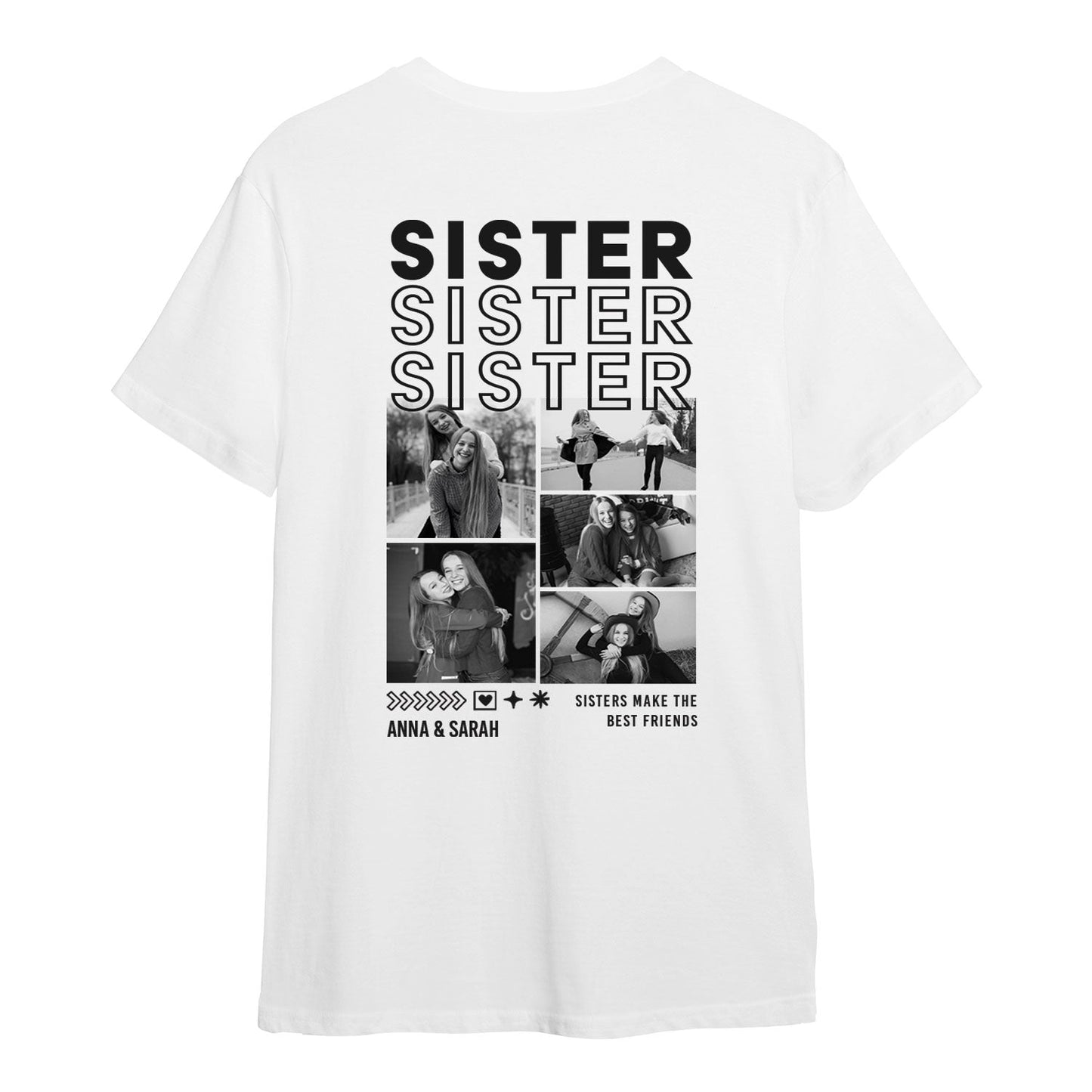 Personalisiertes Oversized T-Shirt - Sister