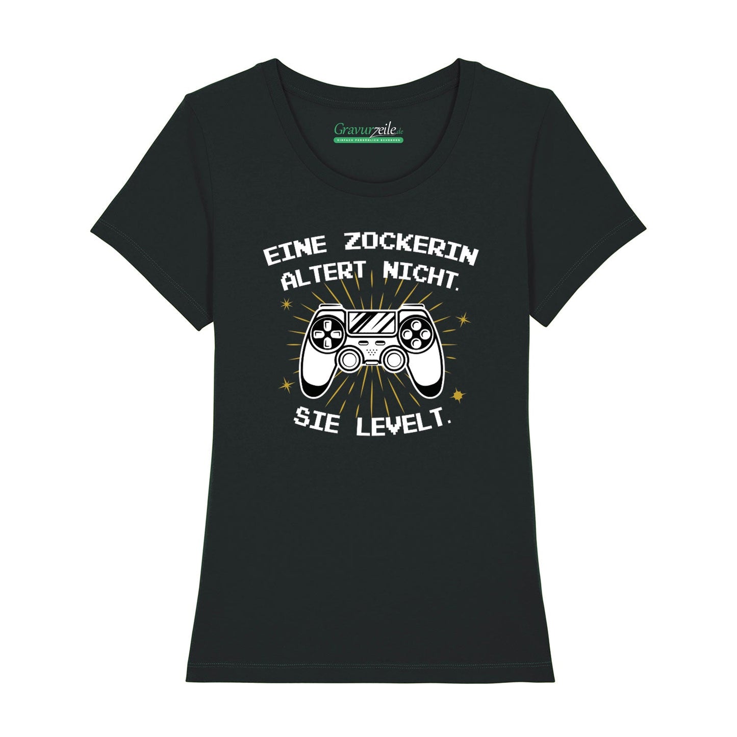 Bedrucktes T-Shirt für Damen - Eine Zockerin altert nicht