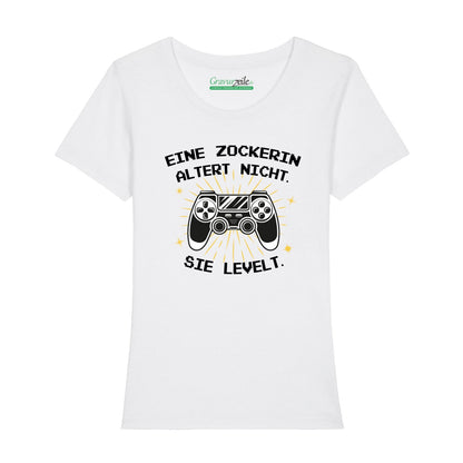 Bedrucktes T-Shirt für Damen - Eine Zockerin altert nicht